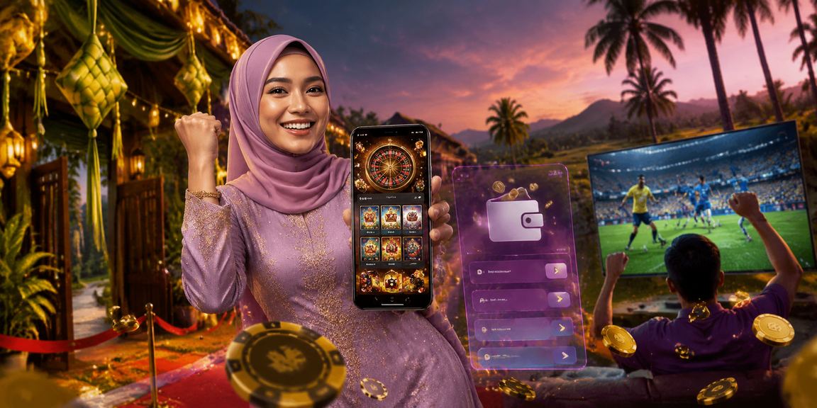 Suasana perayaan Hari Raya dengan aplikasi kasino Malaysia yang berwarna-warni